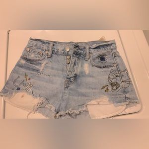 American eagle Jean shorts/ high rise/ button up